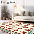 Art Deco Inspired Diamond Star Pattern Rug