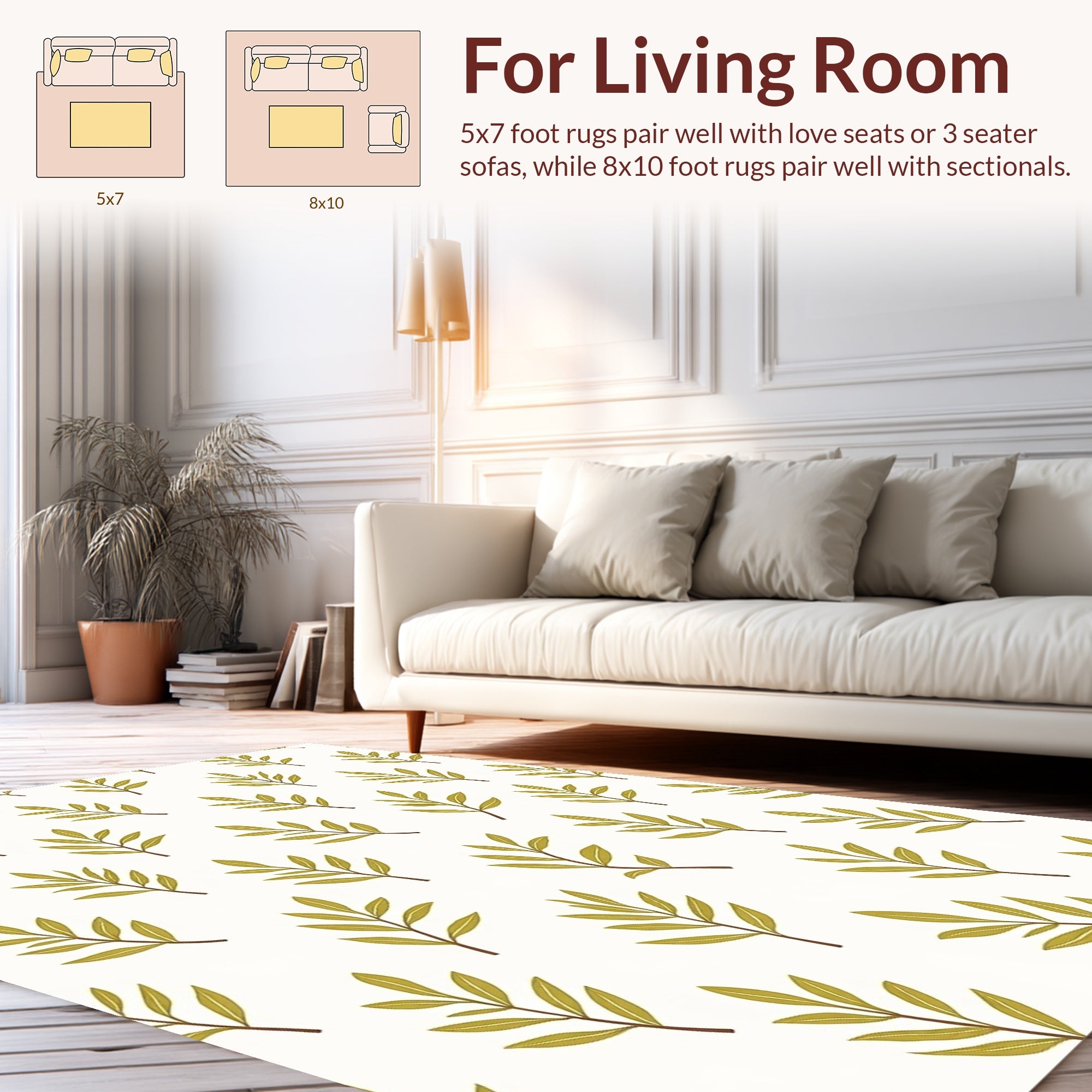 Olive Branch Pattern Rug