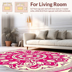 Mandala Pink Concentric Radial Pattern Rug