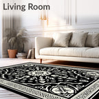 Intricate Floral Sunburst Pattern Rug