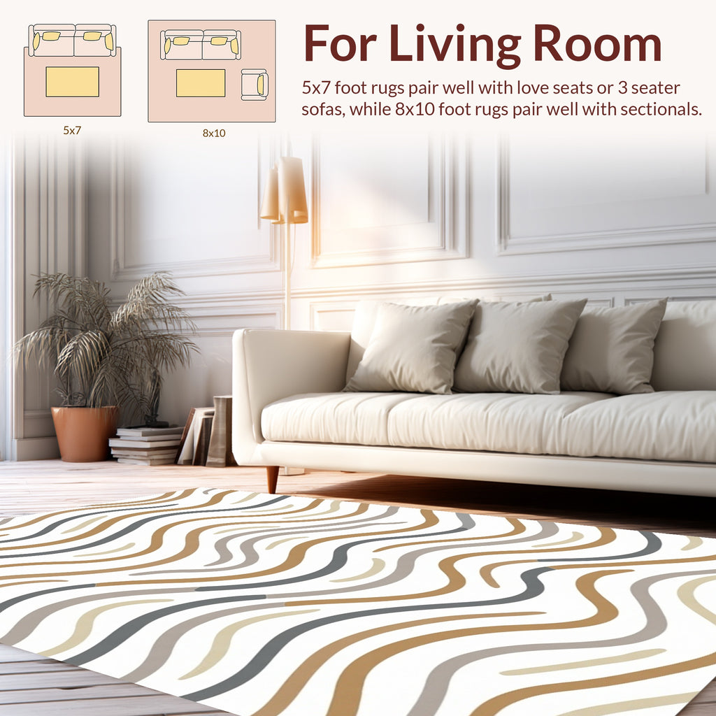 Modern Earthy Wave Pattern Rug