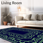 Elegant Floral Frame with Creatures Rug
