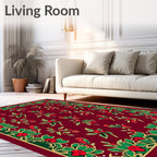 Cherries And Leaf Garland Border Design Rug