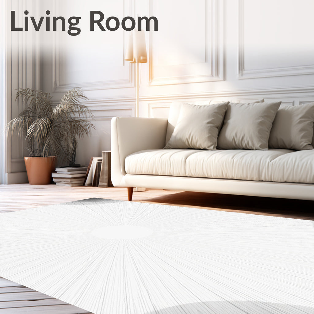 Abstract Sunburst Linear Pattern Rug