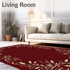 Elegant Swirling Vine And Leaf Design Rug