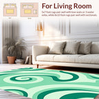 Swirling Abstract Teal Mint Design Rug