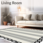 Striped Pattern With Chain Border Rug