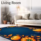 Autumn Pumpkin And Leaf Frame Rug