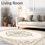 Ornate Floral Scroll Design Rug