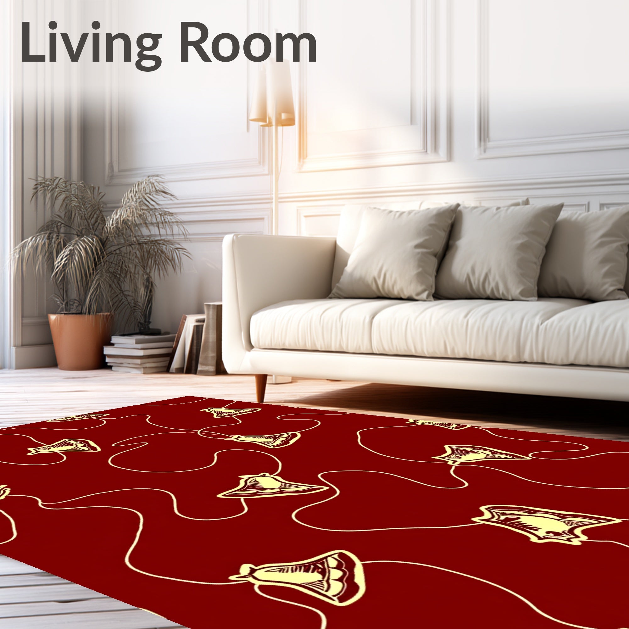 Festive Bells With Whimsical Trails Pattern Rug