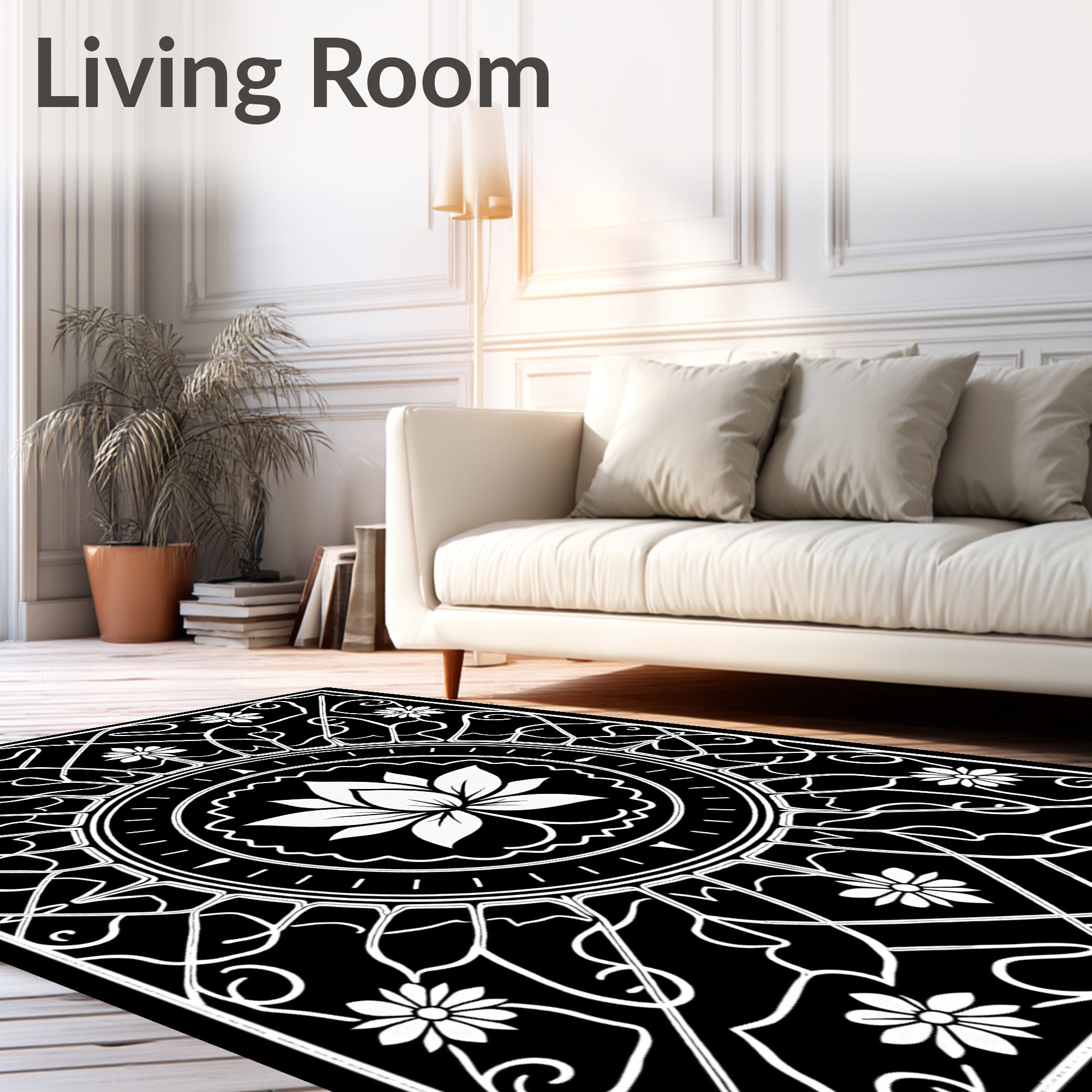 Classic Floral Mandala Pattern Rug