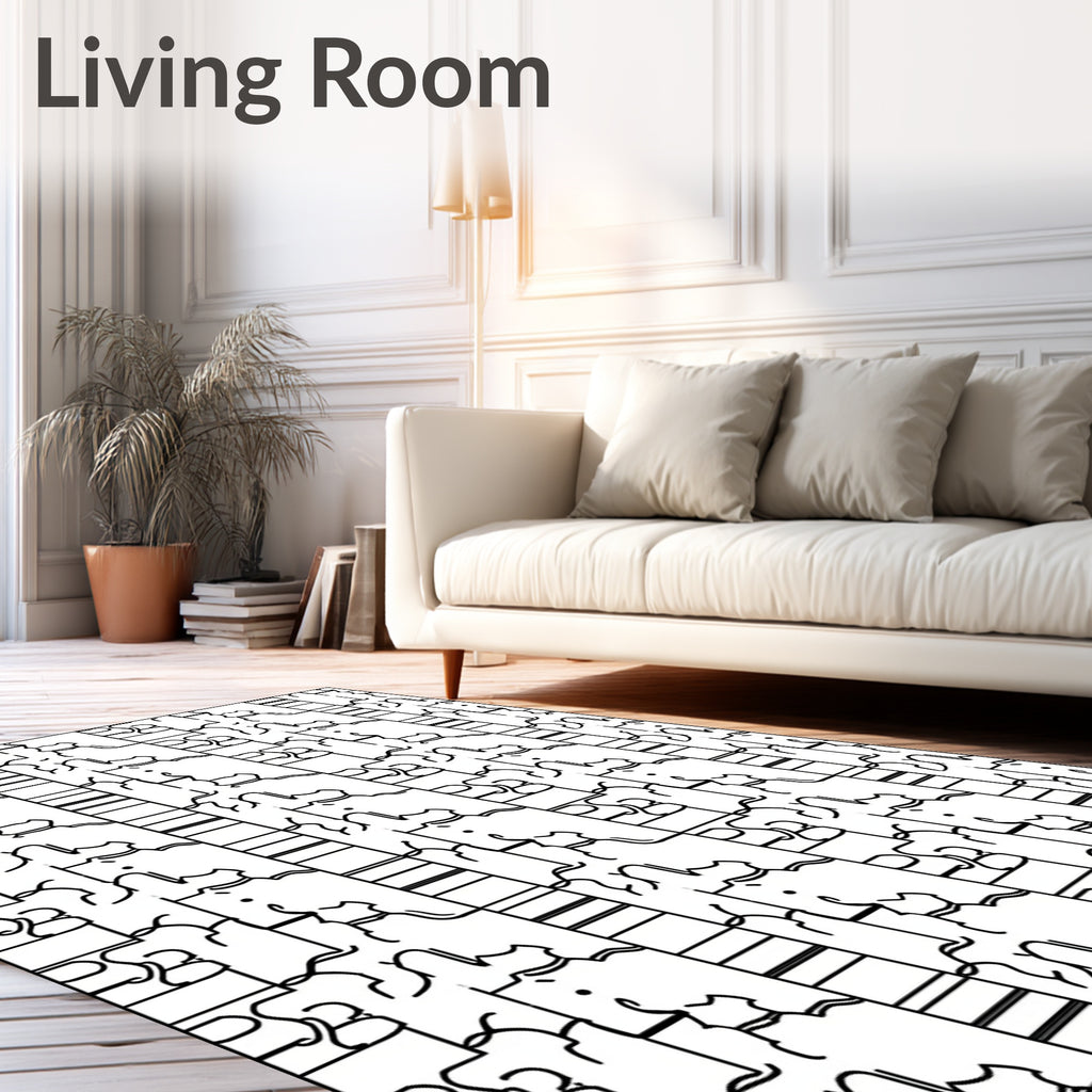 Abstract Organic Contour Stripes Rug