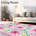 Bold Floral Tile Inspired Pattern Rug