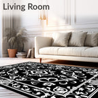 Ornate Floral Damask Pattern Rug