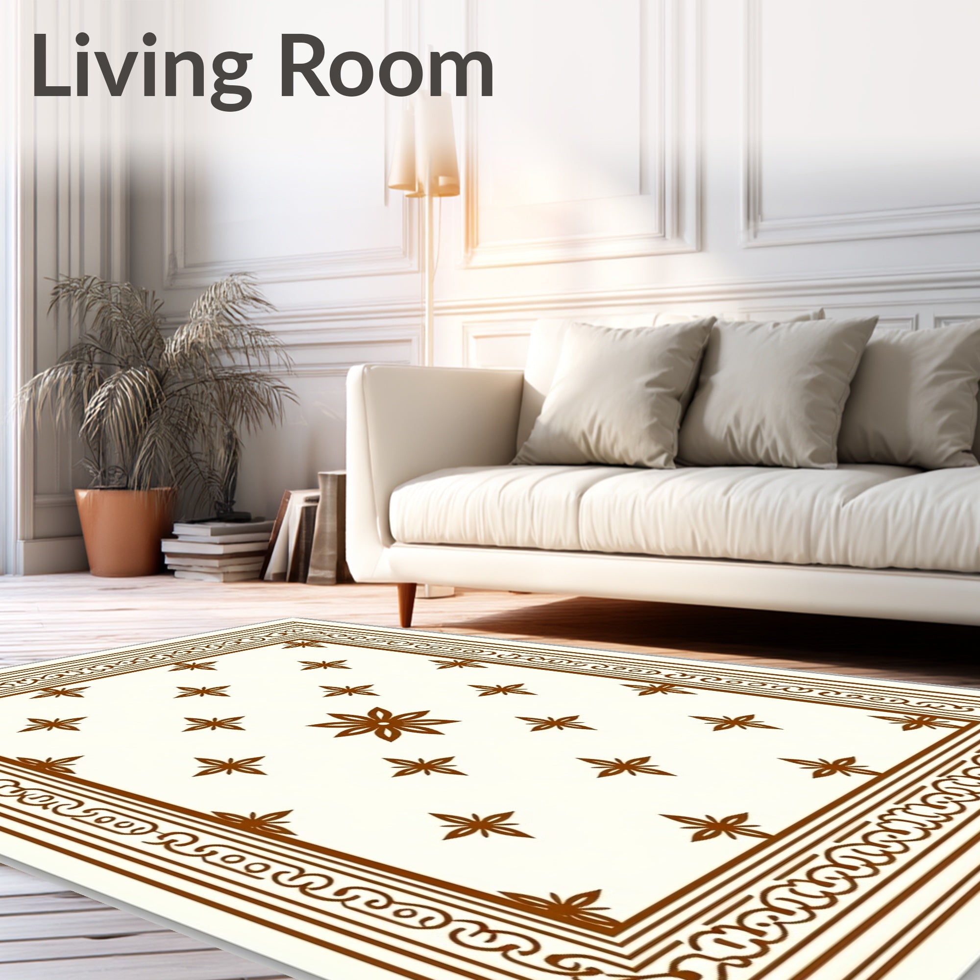 Antique Floral Star Pattern Rug