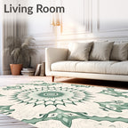 Intricate Mint Green Mandala Pattern Rug