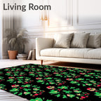 Floral Medallion Dark Pattern Design Rug