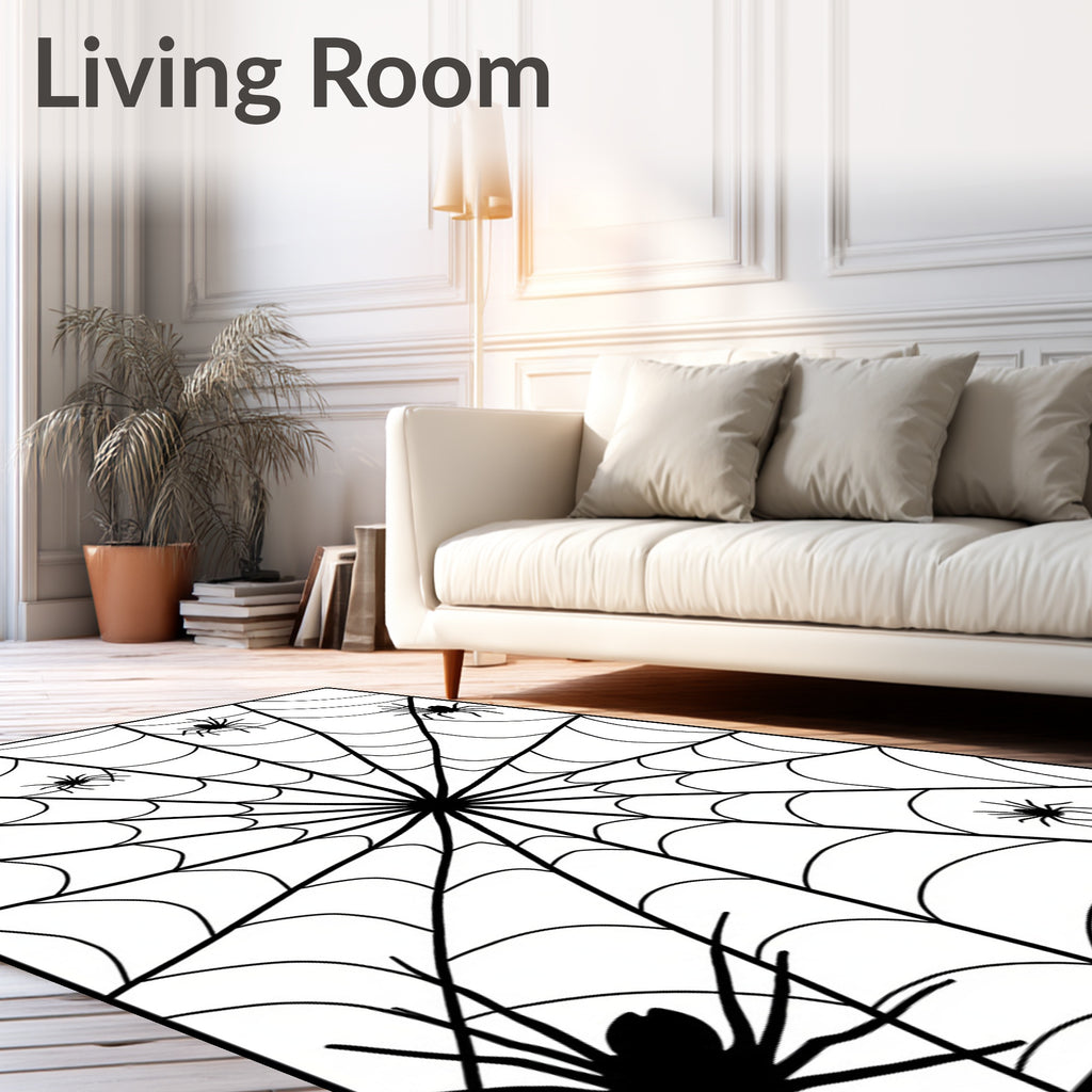 Creepy Spider Web Pattern Rug