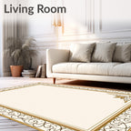 Elegant Golden Scrolls and Flourishes Rug