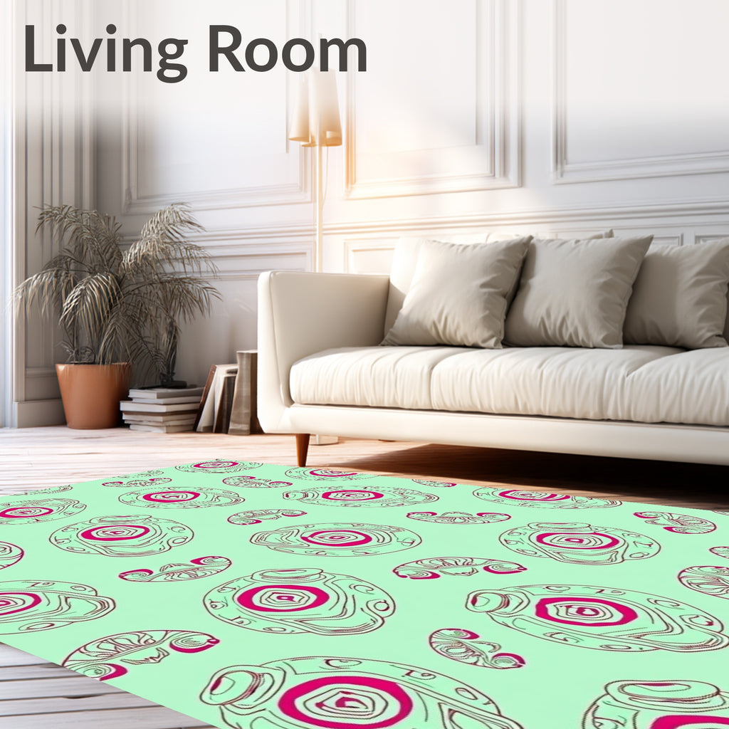 Abstract Organic Swirls Pattern Rug