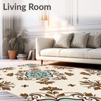 Ornate Floral Medallion Pattern Rug