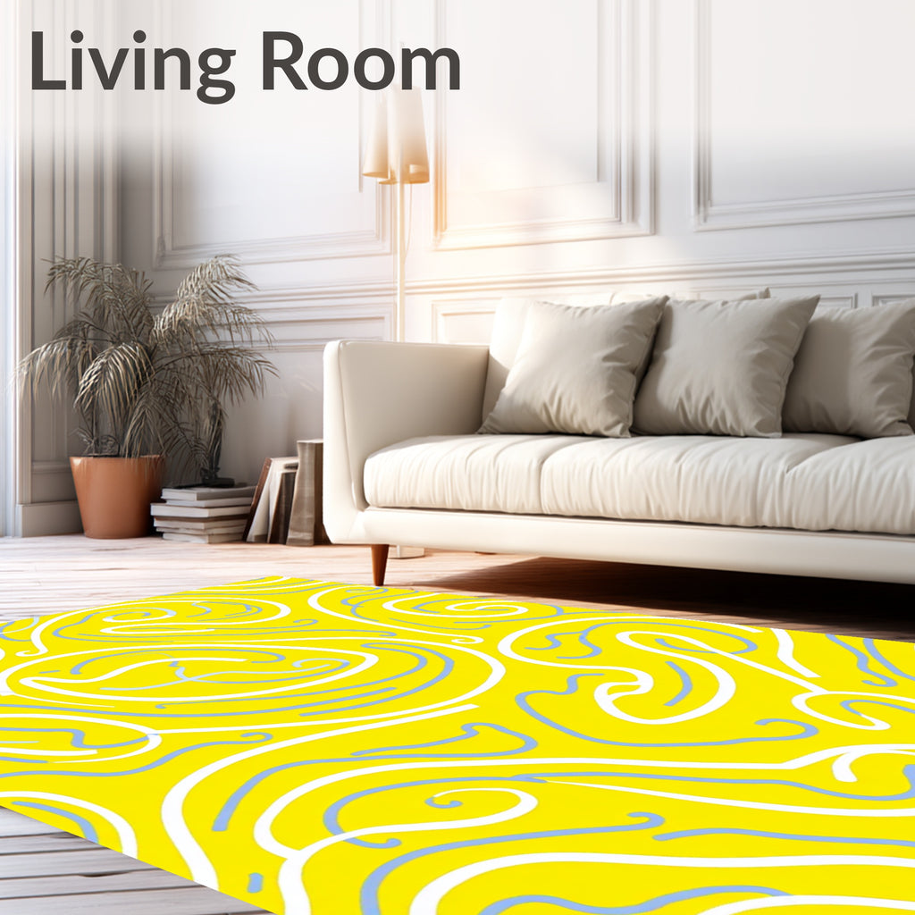 Bold Swirls With Sunny Design Rug