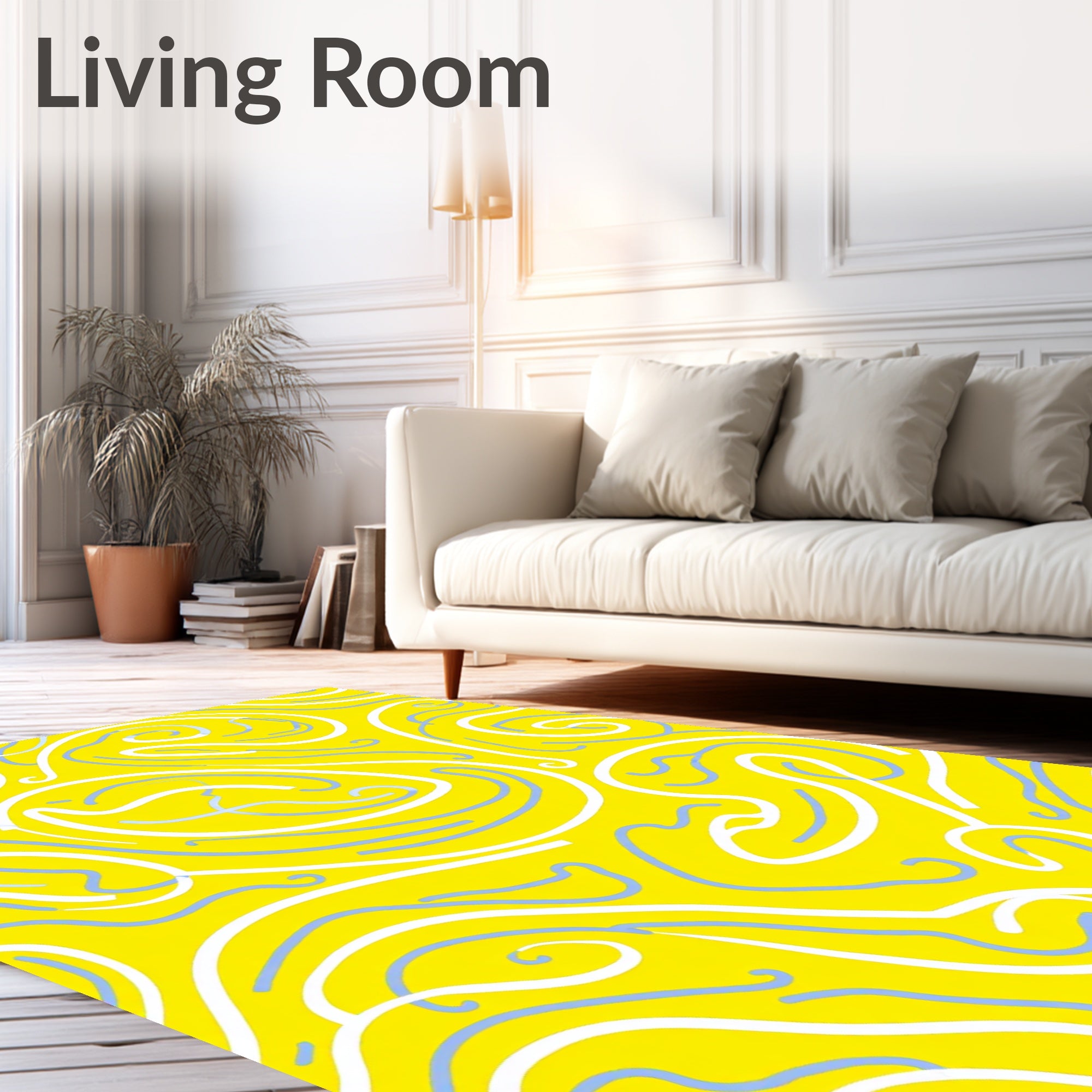 Bold Swirls With Sunny Design Rug