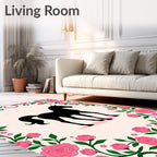 Pink Rose Floral Silhouette Horse Rug