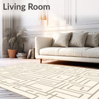 Neutral Maze Pattern Rug