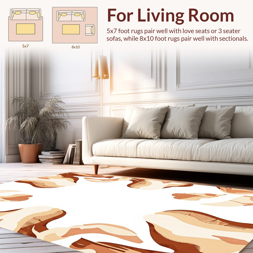 Abstract Warm Earth Tones Design Rug