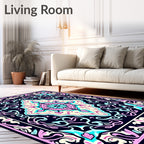 Ornate Floral Geometric Mandala Design Rug