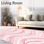 Pastel Pink Swirl Pattern Rug