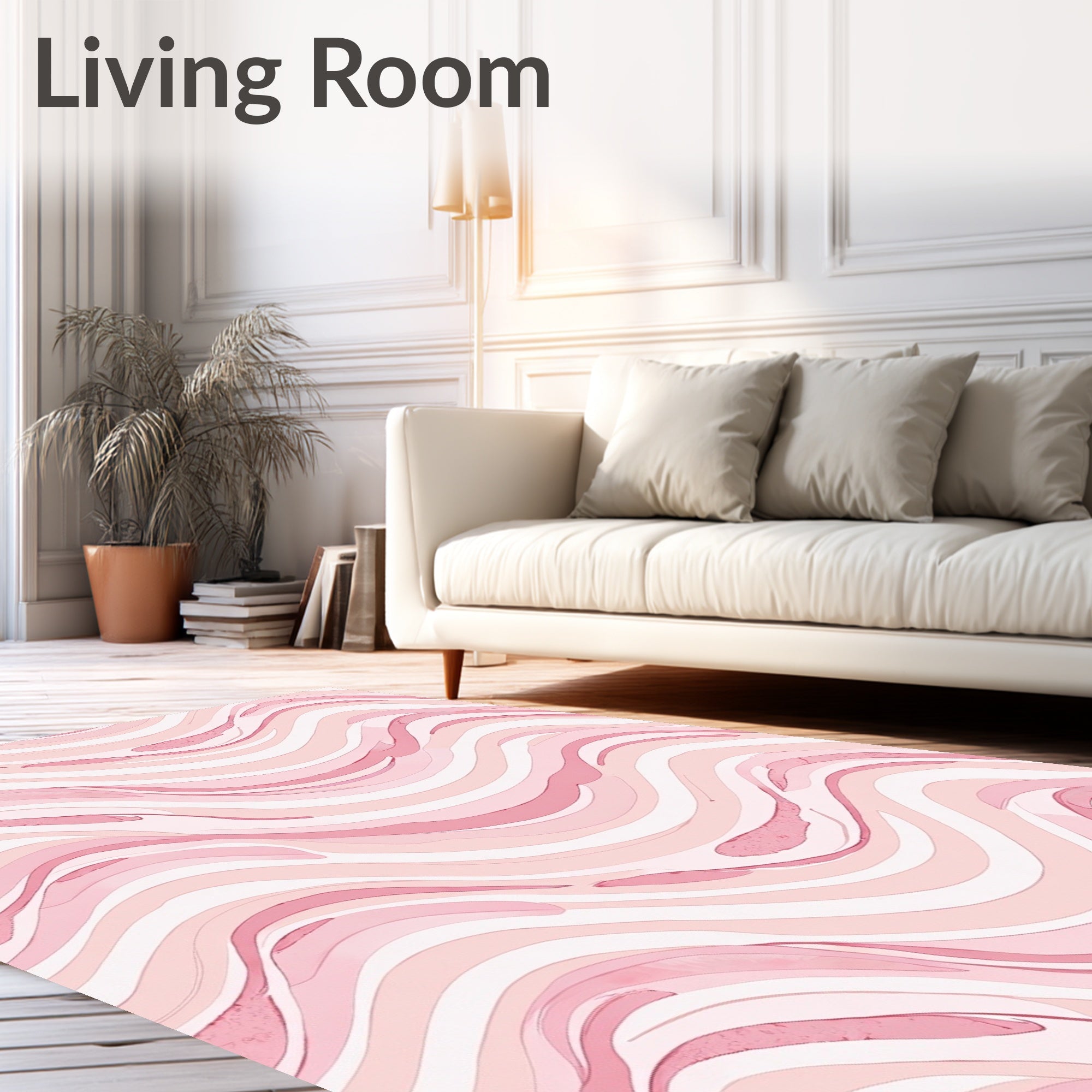 Pastel Pink Swirl Pattern Rug