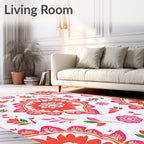 Vibrant Floral Mandala Pattern Rug