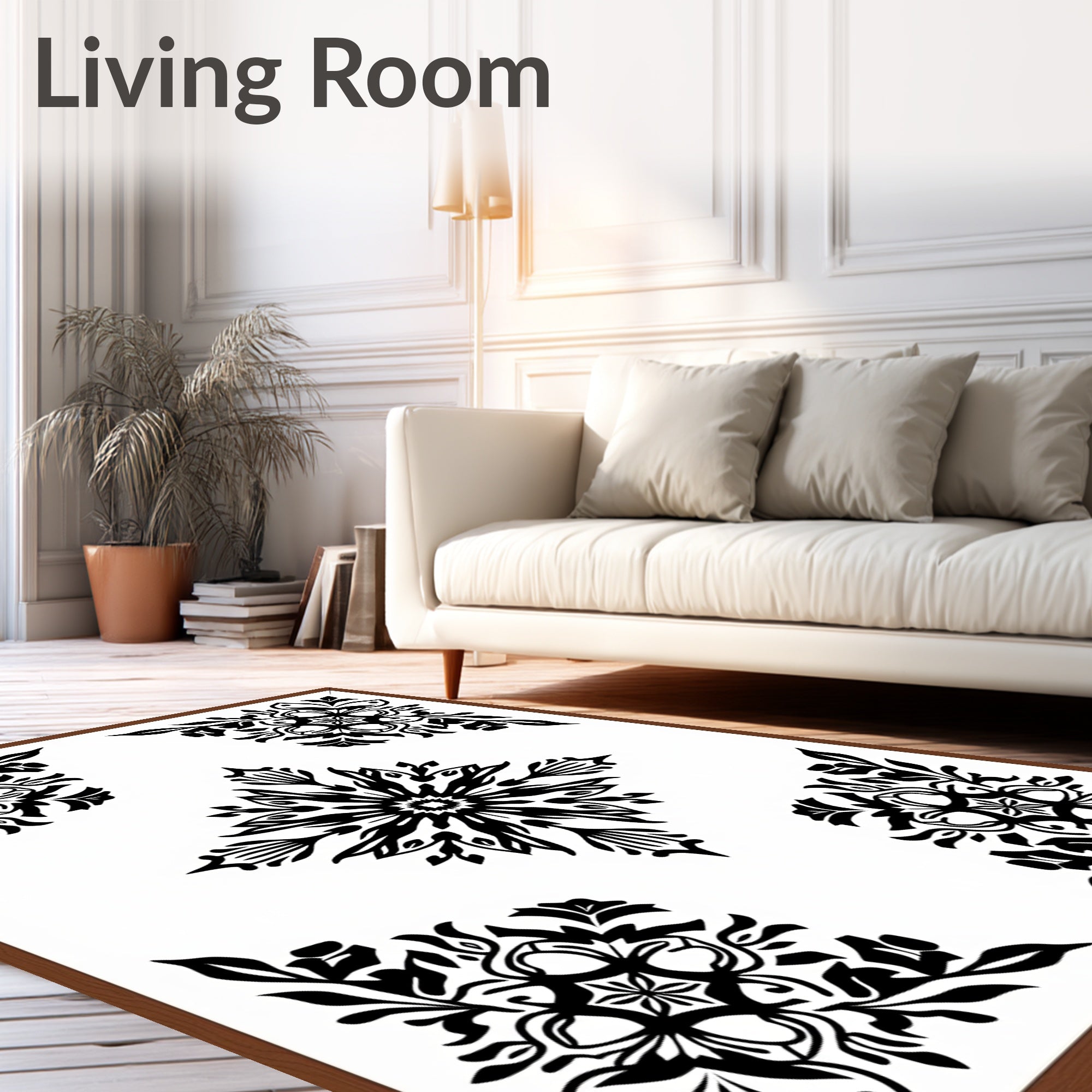 Ornate Floral Mandala Pattern Rug