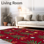 Festive Green Fir Tree Holiday Design Rug