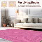 Pink Swirling Concentric Lines Design Rug