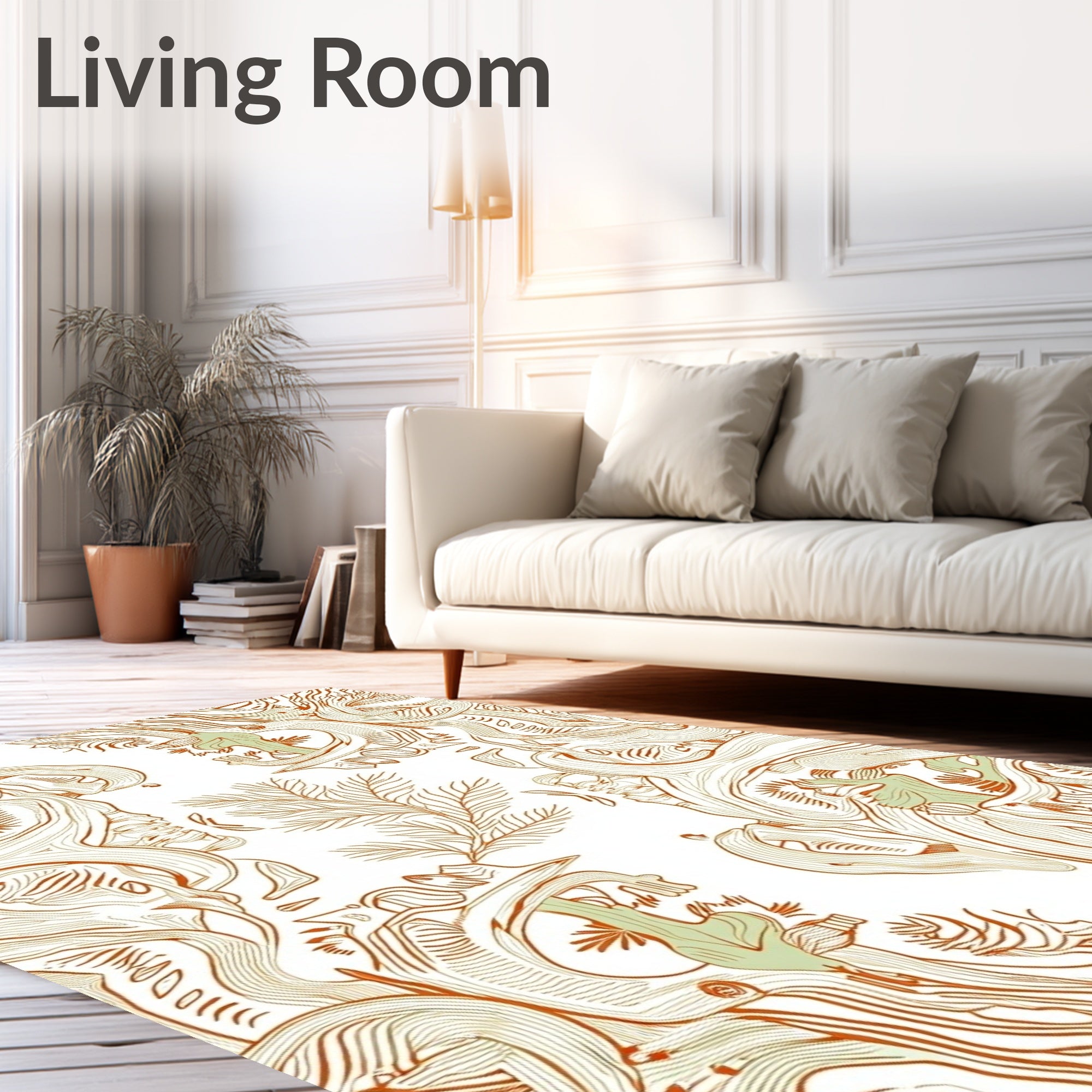 Organic Woodland Motif Abstract Rug
