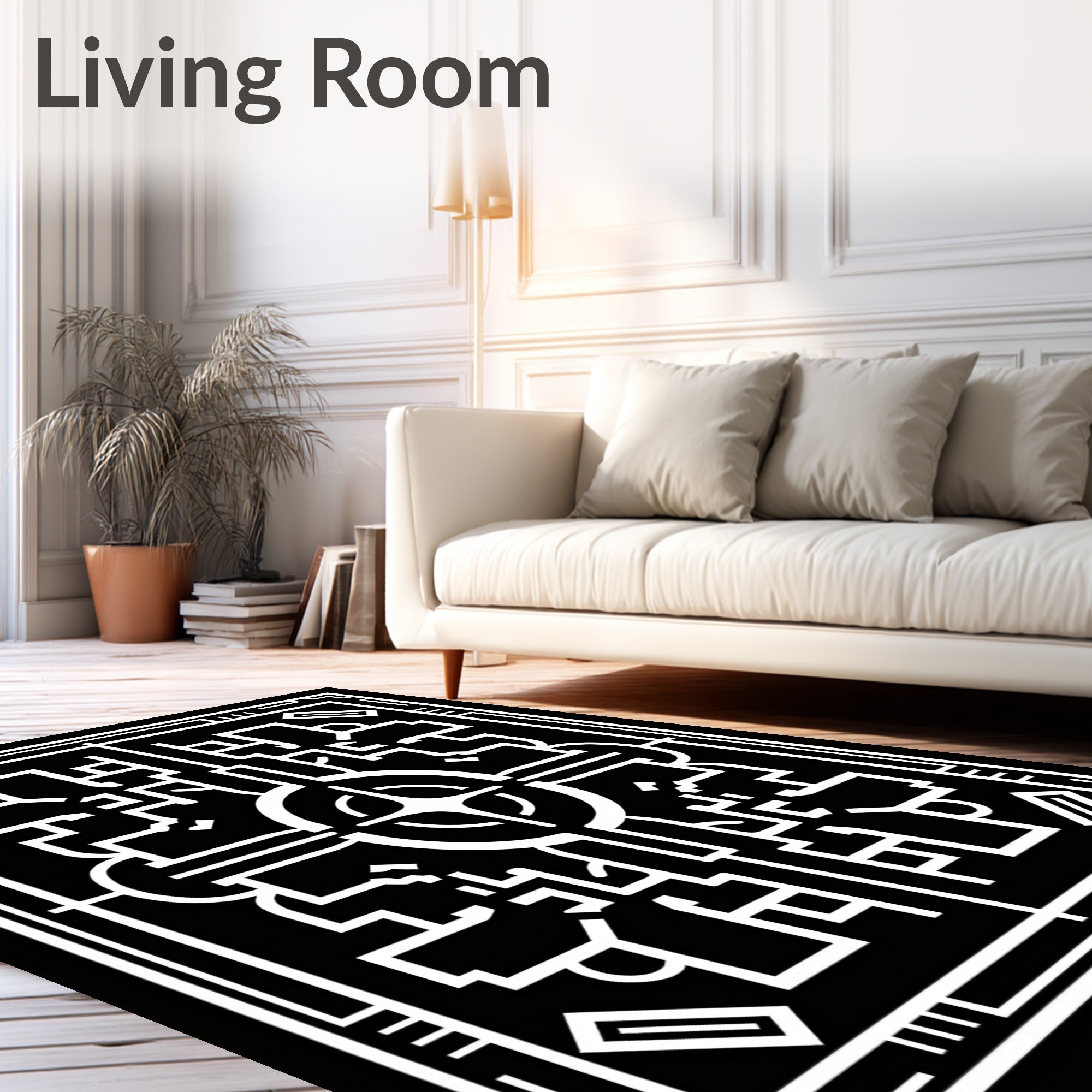 Abstract Geometric Square Art Deco Rug