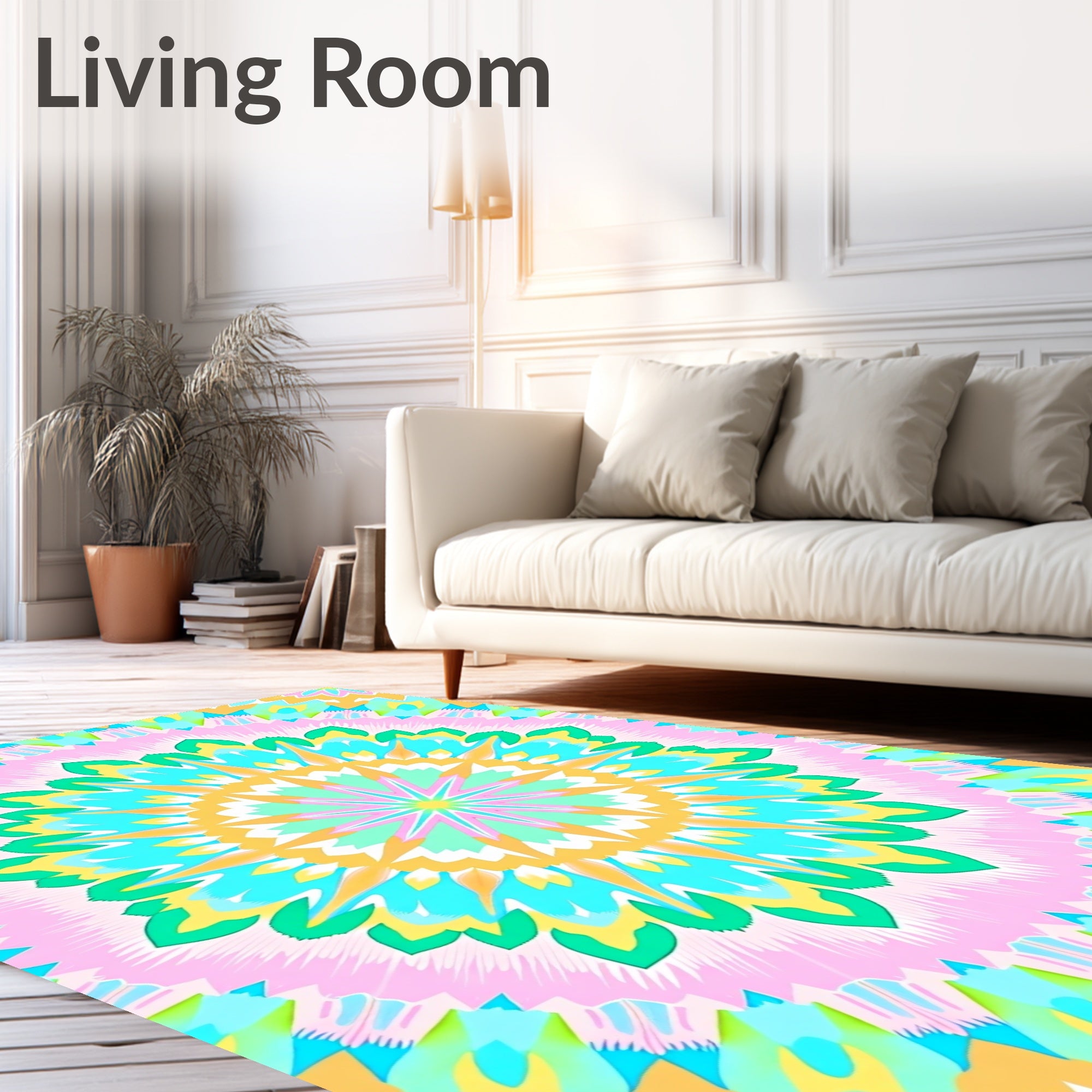 Vibrant Geometric Mandala Pattern Rug