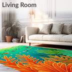 Colorful Coral Reef Fish Pattern Rug