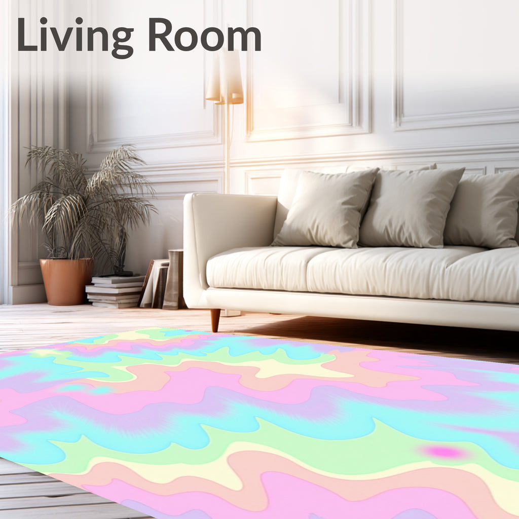 Pastel Swirl Abstract Pattern Rug