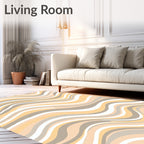 Gentle Cream Yellow Wave Pattern Rug