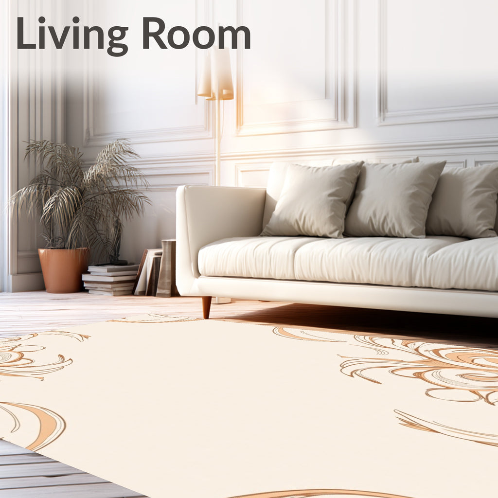 Ornate Swirls in Warm Tones Rug