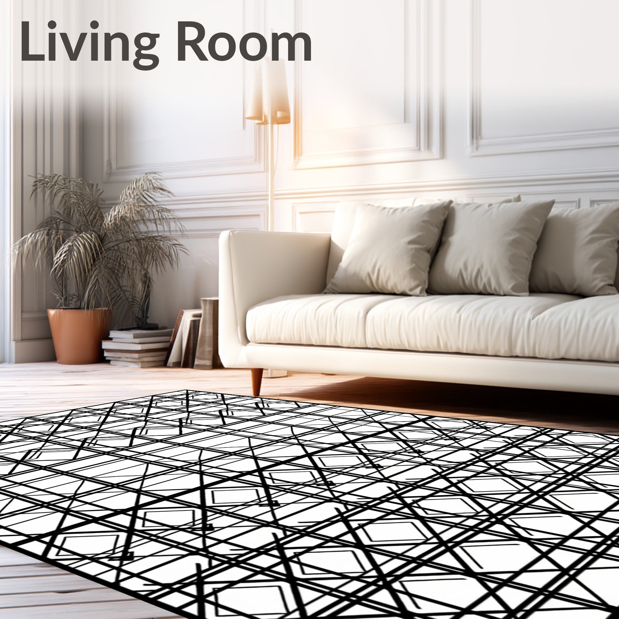 Bold Linear Diamond Pattern Design Rug
