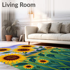 Sunny Sunflower Field Design Rug