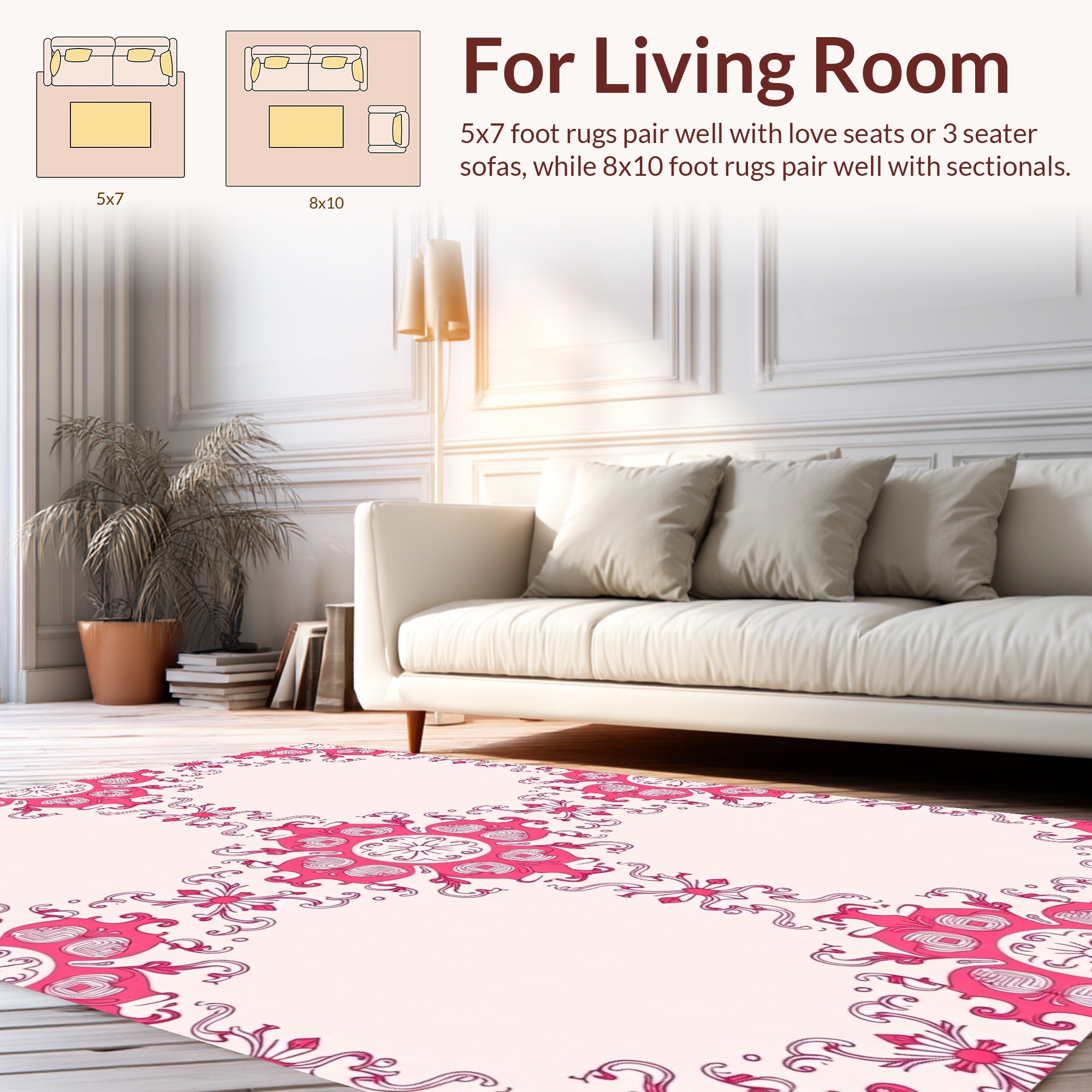 Elegant Floral Mandala Pattern Rug