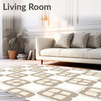 Geometric Square Link Pattern Rug