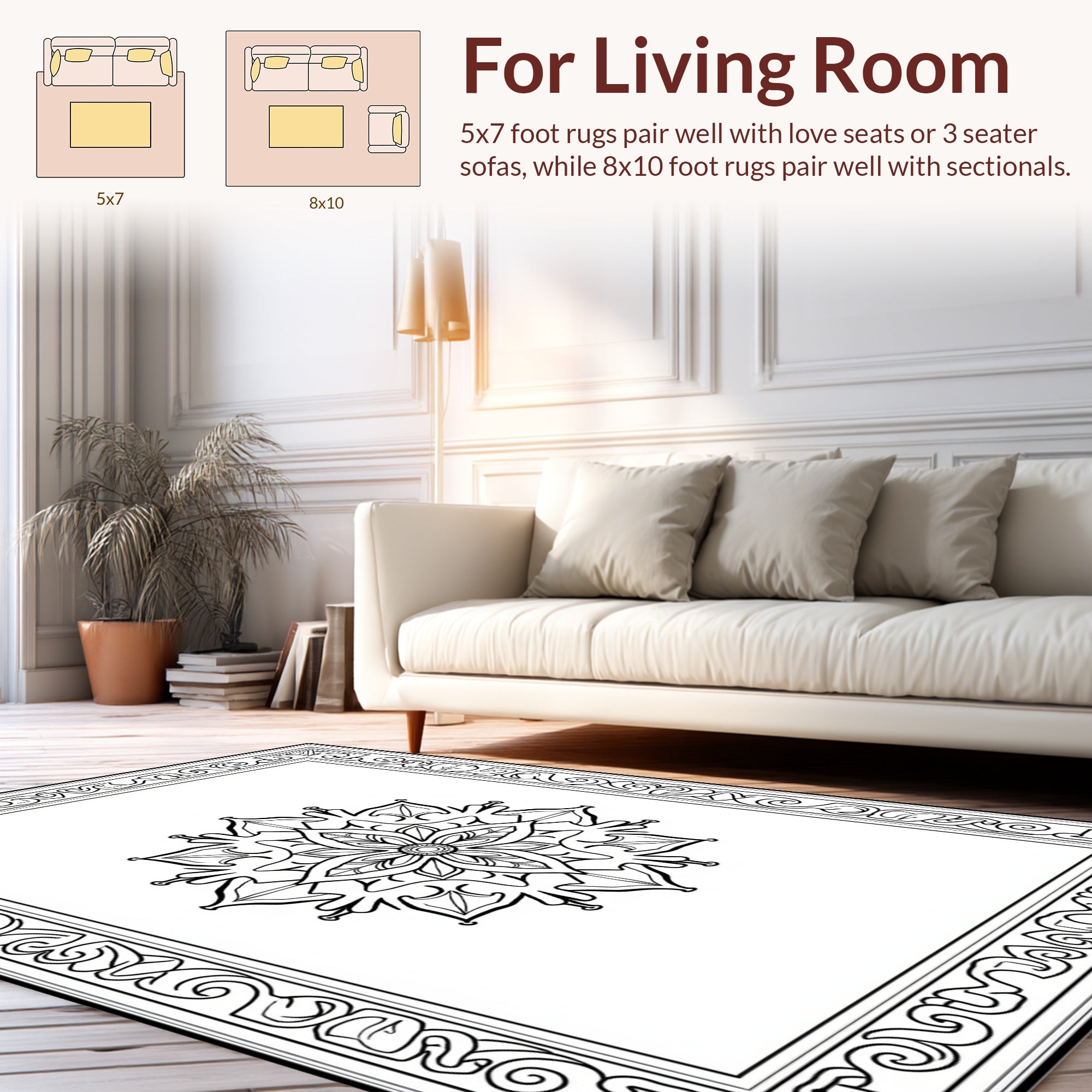 Ornate Floral Mandala Pattern Rug