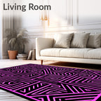 Bold Pink Maze Geometric Design Rug